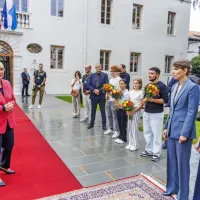 (FOTO) Predsednika sta uradno odprla prenovljeno palačo Collegio dei Nobili v Kopru