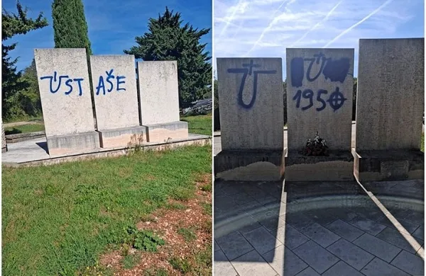 Nad spomenikom borcem NOB pri Hrbokih so se znesli vandali.