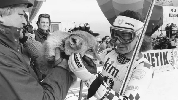 Mateja Svet na svoji zadnji Zlati lisici v Mariboru 21. januarja 1990