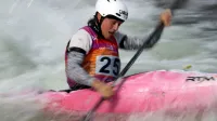 Slovenia's Ajda Novak competes in the women's kayak cross individual event at the 2025 ICF Slalom World Championships at the Penrith Whitewater Stadium in western Sydney on September 29, 2025.,Image: 1041582287, License: Rights-managed, Restrictions: -- IMAGE RESTRICTED TO EDITORIAL USE - STRICTLY NO COMMERCIAL USE --, Model Release: no, Credit line: DAVID GRAY/AFP/Profimedia
