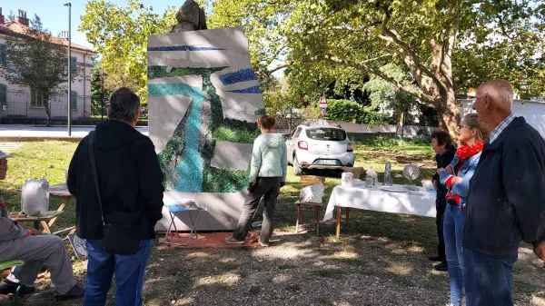 društvo SKultura 2001 Štandrež šola mozaičistov Spilimberg Kamnoseška skupina Manč Društvo Most Ajdov??inadelavnica kamnita skulptura Na Goriškem mozaik in relief pode Svete Gore Gori?ki grad Kostanjevica EKP 