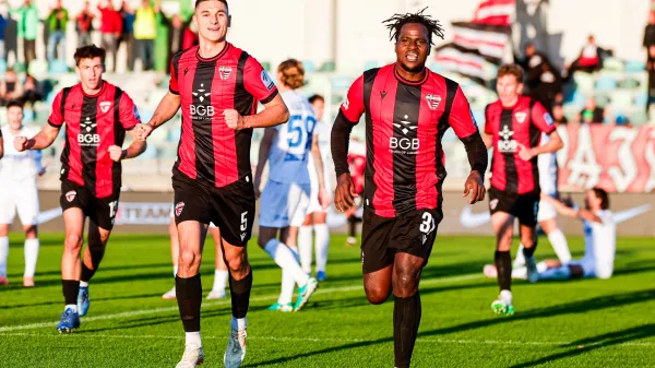 in action during Prva liga Telemach 2025/2026 football match between Primorje and Koper in Ajdovscina, Slovenia on October 5, 2025