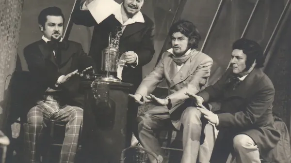 Brata Rajko in Stane Koritnik kot Rodolfo in Marcel v operi La Bohème