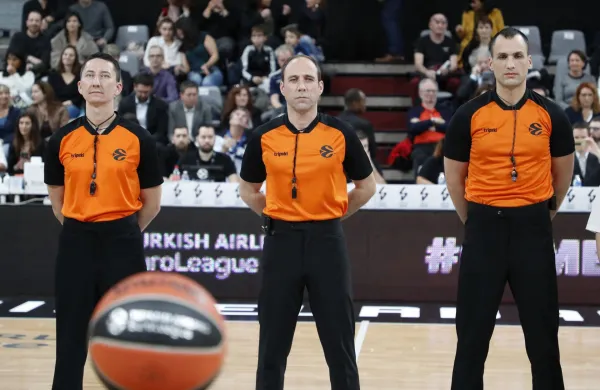 Referees Perez Emilio and Trawicki Tomasz and Nikolic Uros during the Turkish Airlines EuroLeague basketball match between LDLC ASVEL and AX Armani Exchange Milan on December 13, 2019 at Astroballe in Villeurbanne, France - Photo Romain Biard/Isports/DPPI,Image: 488462996, License: Rights-managed, Restrictions: Hungary Out, Model Release: no, Credit line: Romain Biard/AFP/Profimedia