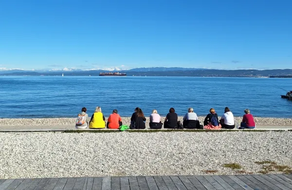 morje ljudje čakanje lepo