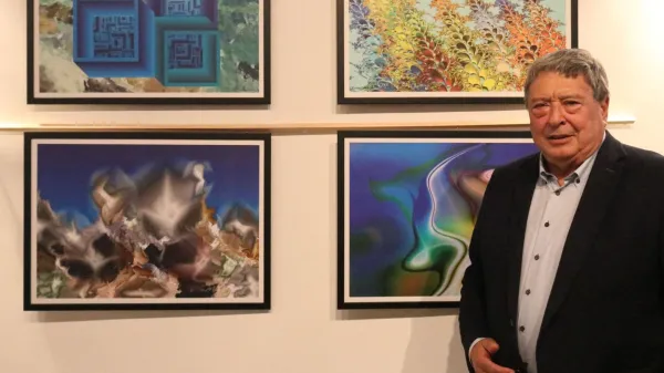 Bogdan Soban na današnji otvoritvi razstave