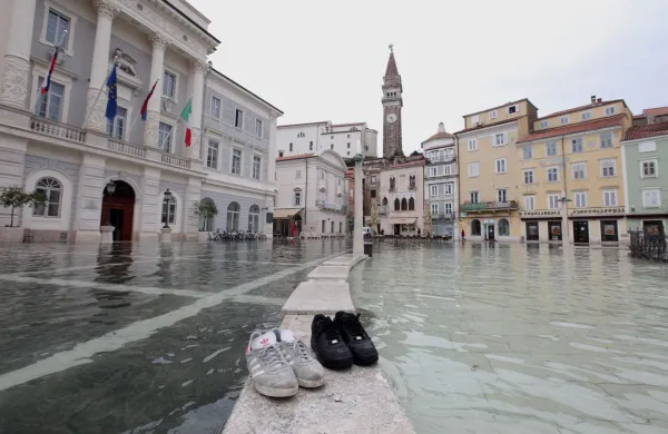 Piran, plima, poplava