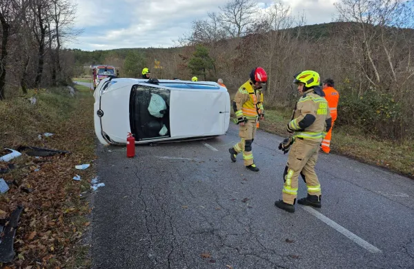 Rodik, Dragonja: voznica z avtom na bok, voznik na streho
