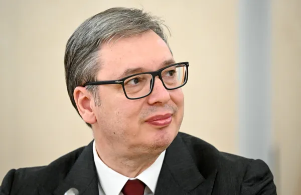 Rusija, Moskva.Obisk srbskega predsednika Aleksandra Vucica v Moskvi, kjer se je srecal z ruskim predsednikom Vladimirjem Putinom.Srbski predsednik Aleksandar Vucic.