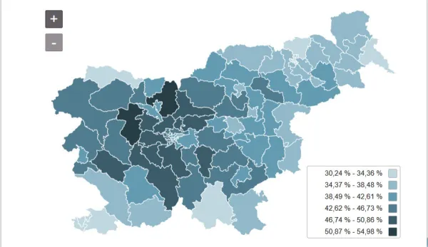 Udeležba na včerajšnjem referendumu. 