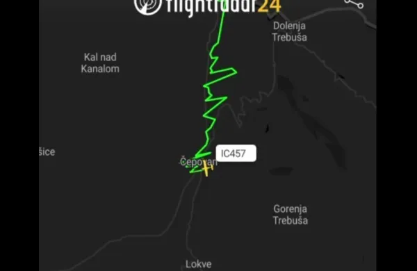 Zadnja zabelezena pot in lokacija ponesrecenega letala na portalu Flightradar.