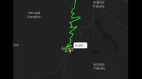 Zadnja zabelezena pot in lokacija ponesrecenega letala na portalu Flightradar.