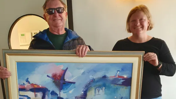 Brane Jazbar je Pilonovi galeriji doniral sliko Pogled proti placu z motivom Pre&scaron;ernove ulice s Pilonovo galerijo v ospredju. 