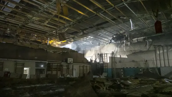 požar telovadnica Most na Soči