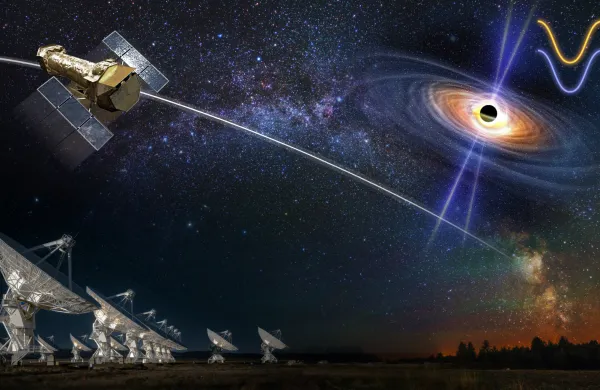 Nova Gorica.Astronomska skupina, v kateri je sodelovala dr. Tanja Petrushevska, je nasla jasne dokaze, da se disk plina, ki obdaja crno luknjo, in curek hitro gibajocih se delcev, ki ga crna luknja izstreljuje, lahko premikata in nihata skupaj na usklajen nacin. To odkritje potrjuje pojav, ki izhaja iz Einsteinove splosne teorije relativnosti in je poznan ze desetletja, za katerega pa je bilo doslej zelo tezko najti neposredne opazovalne dokaze.Foto: Zhang