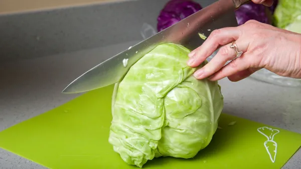 Chopping a head of cabbage (Brassica oleracea),Image: 955081038, License: Rights-managed, Restrictions: UAF- Palmer, Model Release: no, Credit line: Edwin Remsberg/VWPics/Profimedia