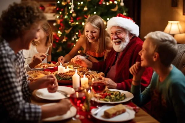 Family celebrating Christmas enjoying dinner.,Image: 817119237, License: Royalty-free, Restrictions:, Model Release: no, Credit line: Anna Maloverjan/Panthermedia/Profimedia