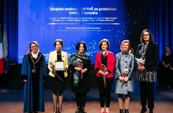 Rektorica UP, prof. dr. Klavdija Kutnar, prof. dr. Irena Lazar, izr. prof. Alenka Tomaž, doc. dr. Neža Čebron Lipovec, izr. prof. dr. Katja Hrobat Virloget, doc. dr. Zrinka Mileusnić