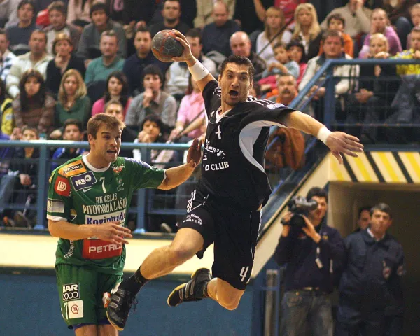 rokomet Radoslav Stojanovik during the handball match of the 15. leg of the MIK league, between RK Gold Club and RK Celje Pivovarna Lasko. The game was won by Gold Club with the result of 33:30.