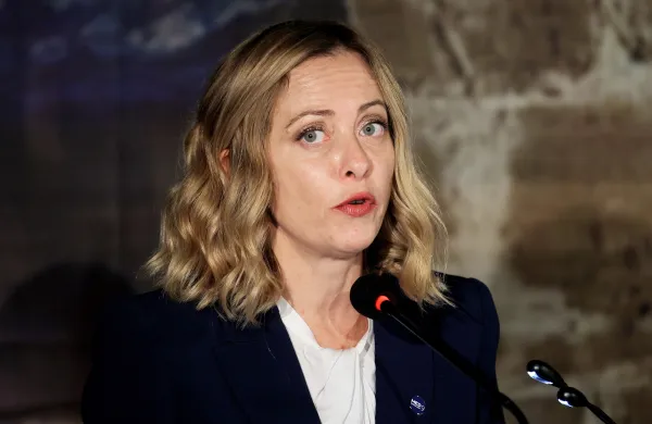 Ciper, Pafos.Srecanje voditeljev drzav EU v formatu MED9.Skupna izjava za medije.Italijanska predsednica vlade Giorgia Meloni.