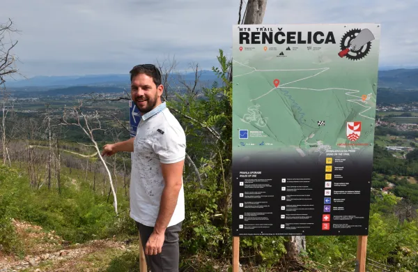 Podžupan Andraž Furlan otvoritev kolesarska proga Renčelica julij 2025