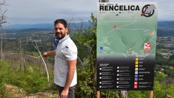 Podžupan Andraž Furlan otvoritev kolesarska proga Renčelica julij 2025