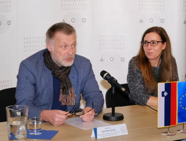 Rektor UNG Bo&scaron;tjan Golob in rektorica UP Klavdija Kutnar