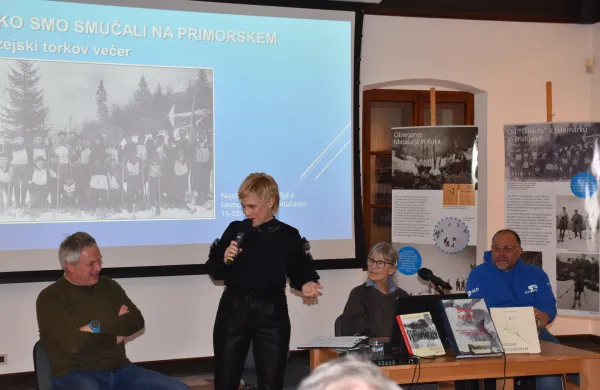 Zgodovina smučanja muzejski večer kromberk Uro&scaron; Velikonja, Kristina Furlan Katja Ro&scaron; in Sa&scaron;a Maru&scaron;ič