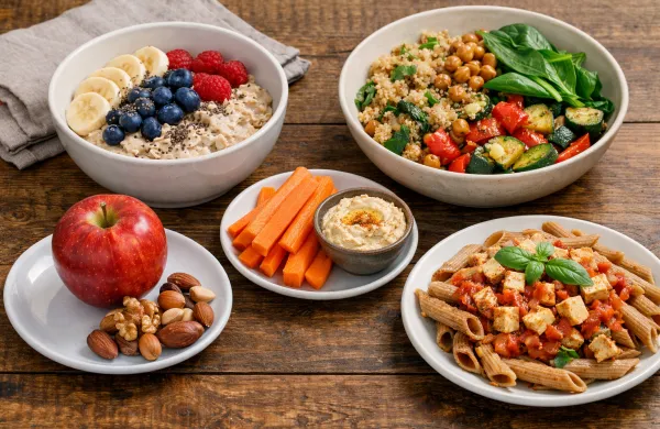 Veganski jedilnik za en dan je pester, barvit, sezonski in predvsem dobro nasiten.