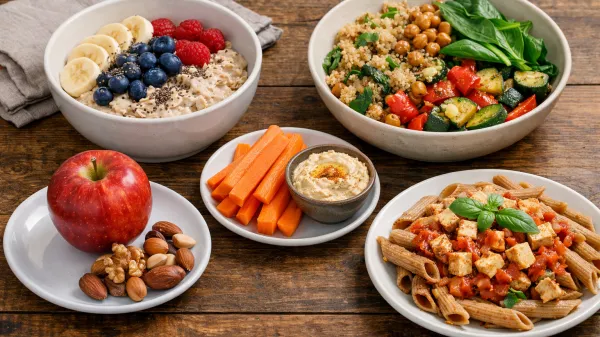 Veganski jedilnik za en dan je pester, barvit, sezonski in predvsem dobro nasiten.