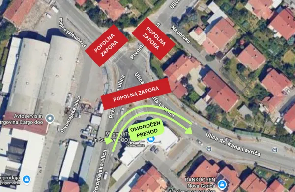 Zemljevid, kjer bodo potekala dela.