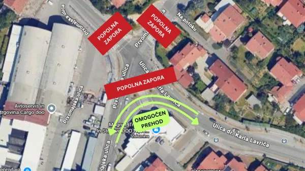 Zemljevid, kjer bodo potekala dela.