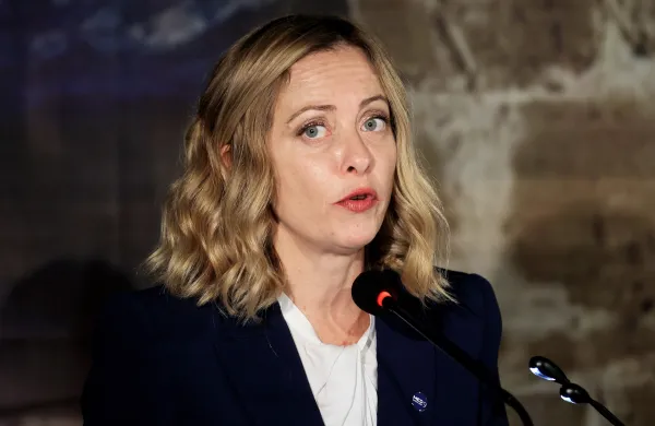 Ciper, Pafos.Srecanje voditeljev drzav EU v formatu MED9.Skupna izjava za medije.Italijanska predsednica vlade Giorgia Meloni.