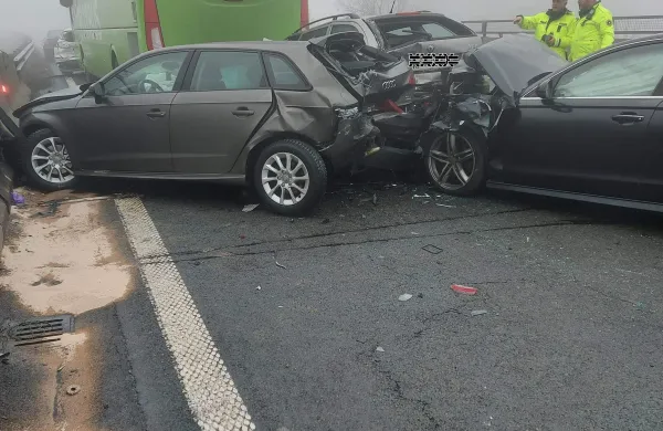 nesreča, megla, avtocesta, goli vrh, razdrto