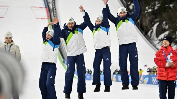 Nika Vodan, Anže Lani&scaron;ek, Nika Prevc, Domen Prevc