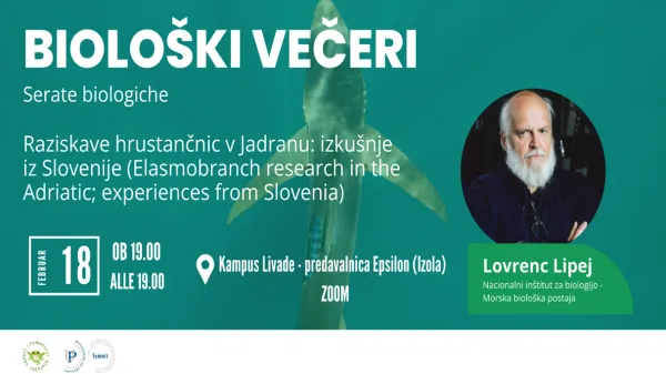 Oddelek za biodiverziteto UP FAMNIT nadaljuje z organizacijo niza biolo&scaron;kih večerov za &scaron;ir&scaron;o javnost