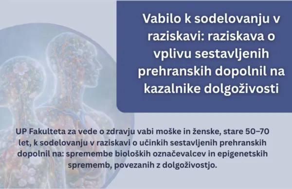 Sodelujte v raziskavi o vplivu sestavljenih prehranskih dopolnil na kazalnike dolgoživosti