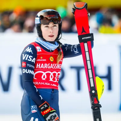 Ameriska smučarka Mikaela Shiffrin.