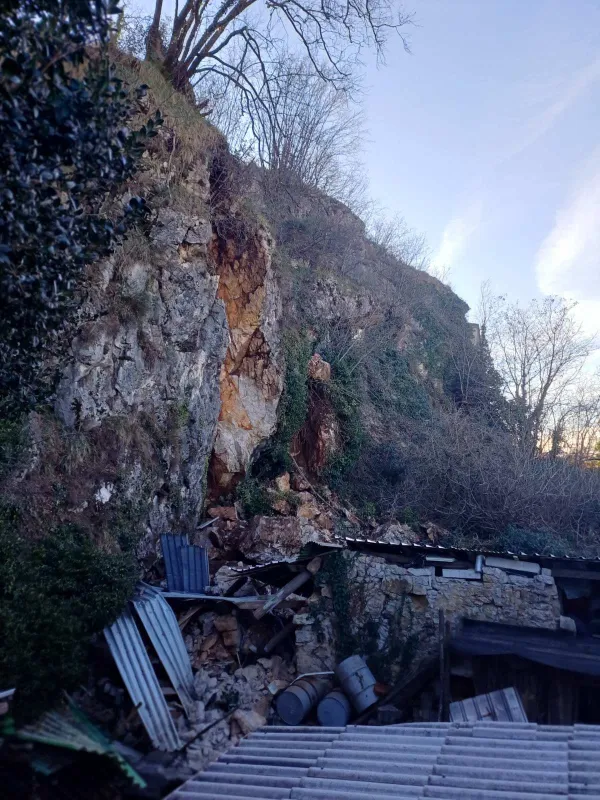 Črnotiče, skalni podor, 18. 2. 2026