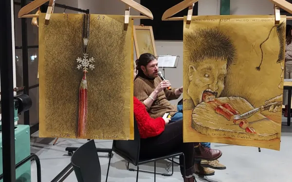 Razstava ilustracij Anton &Scaron;pacapan Vončina 