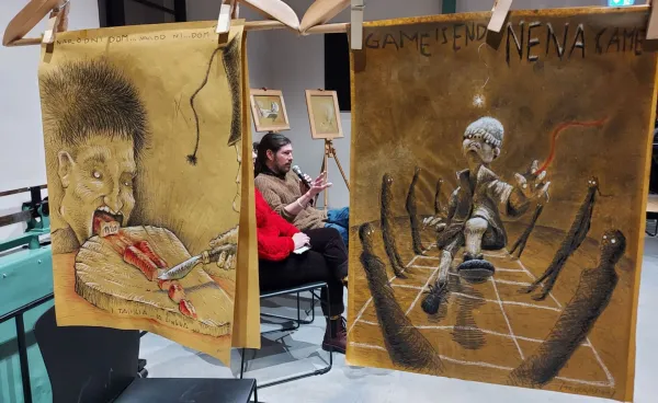Razstava ilustracij Anton &Scaron;pacapan Vončina 
