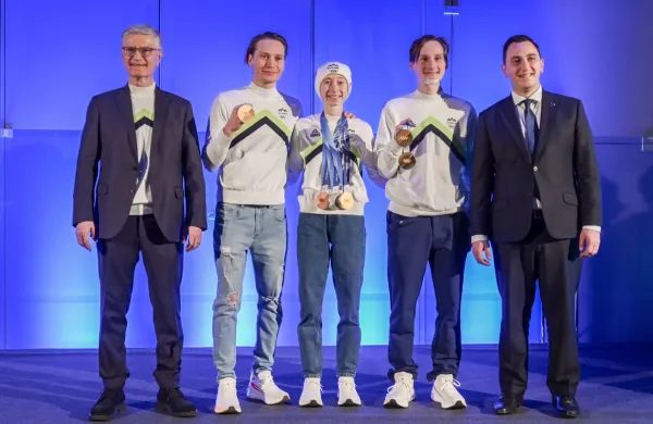 Zaprti sprejem olimpijske reprezentance Slovenije po koncu zimskih olimpijskih iger Milano Cortina 2026