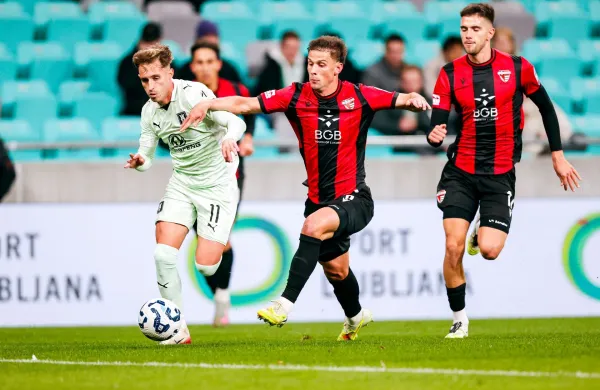in action during Prva liga Telemach 2025/2026 football match between Olimpija and Primorje in SRC Stozice, Ljubljana, Slovenia on Novermber 7, 2025