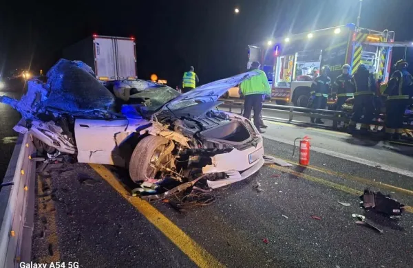 S teslo v prikolico tovornjaka