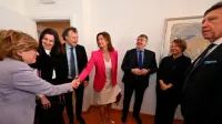 Rokovanje ministrice Tanje Fajon z nekaterimi predstavniki slovenske narodne skupnosti ob njenem dana&scaron;njem prihodu v Trst.