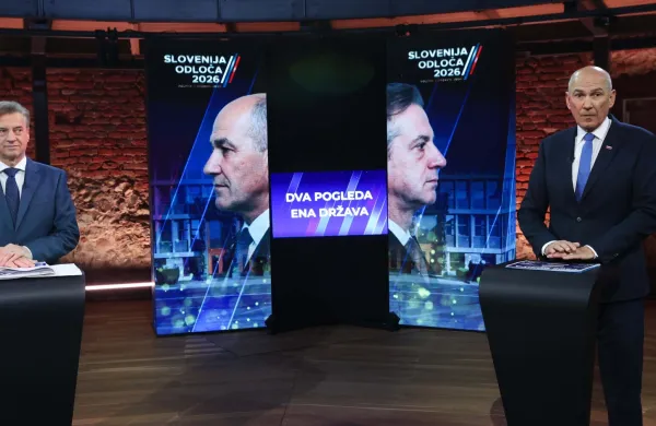 Slovenija, Maribor, 16.03.2026, 16. marec 2026Soočenje Janez Jan&scaron;a in Robert Golob na Pop TV med volilno kampanjo.&nbsp;politikaFoto: Marko Vanov&scaron;ek/F.A.bobo