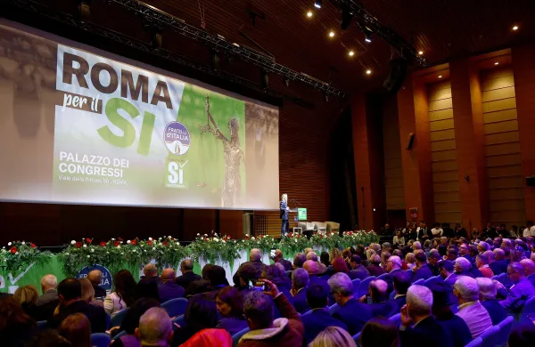 Congressi's Palace, Roma per il SI vote. Meeting organized by Fratelli d'Italia for the referendum. Pictured: Arianna Meloni. Rome, Italy 19 March 2026,,Image: 1084488922, License: Rights-managed, Restrictions:, Model Release: no, Credit line: Francesco Fotia/Avalon/Profimedia