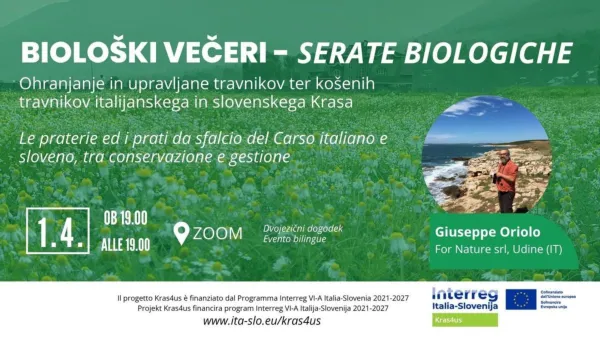 Biolo&scaron;ki večer: Ohranjanje in upravljane travnikov ter ko&scaron;enih travnikov italijanskega in slovenskega Krasa