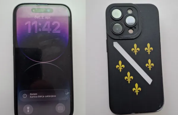 Fotografija najdenega mobilnega telefona