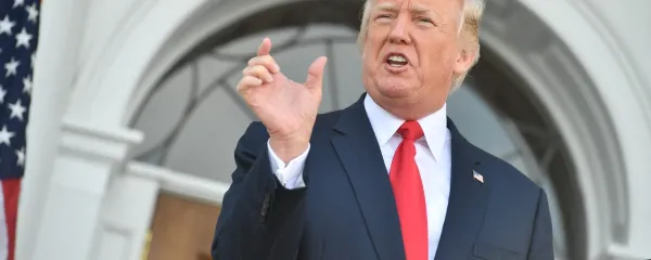 US President Donald Trump speaks to the press on August 10, 2017, at his Bedminster National Golf Club in New Jersey before a security briefing.,Image: 344684724, License: Rights-managed, Restrictions:, Model Release: no, Credit line: Nicholas Kamm/AFP/Profimedia